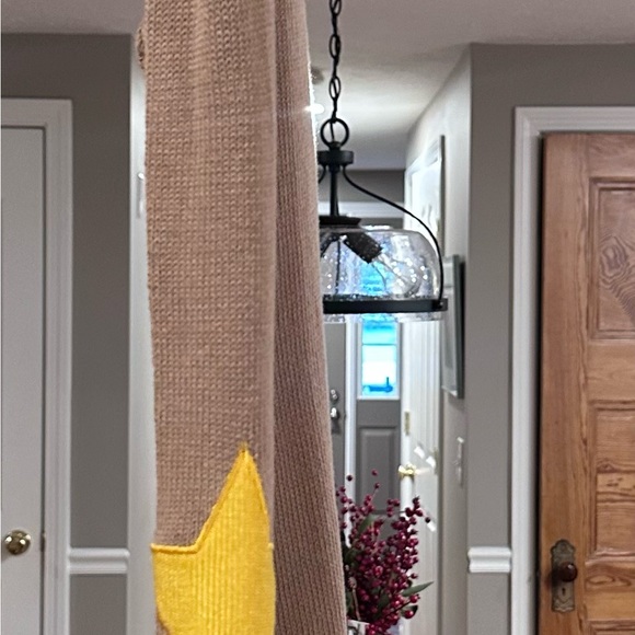 Moving Forward Tan Sweater with Blue and Gold Evil Eye Design - Picture 3 of 8